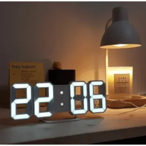 Relógio Digital LED 3D Despertador Termômetro Moderno Mesa ou Parede Fornecedor de Atacado para Lojista Revenda Caixa Fechada